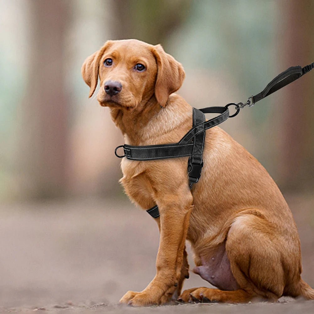 Reflective No Pull Nylon Dog Harness Adjustable Pet Walking Training Harness Vest For Medium Large Dogs Pitbull German Shepherd