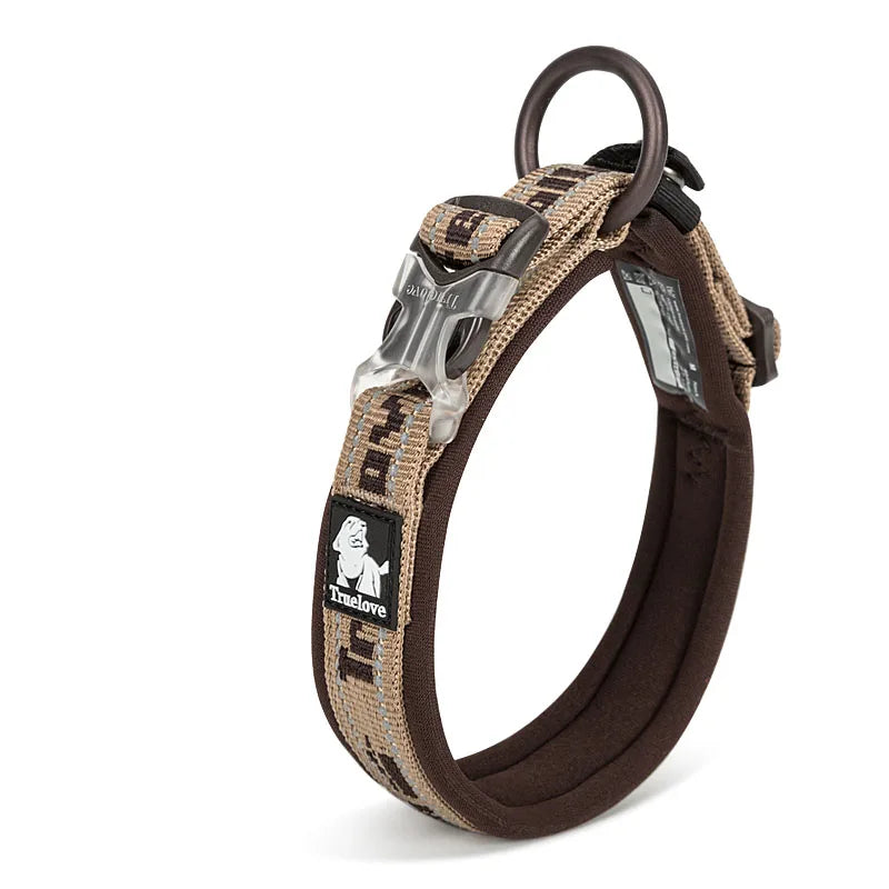 Truelove Embroider Neoprene Pet Dog Collar Nylon Adjustable Dog Collars For Big Small Dogs Running Reflective Chihuahua Bitpulls