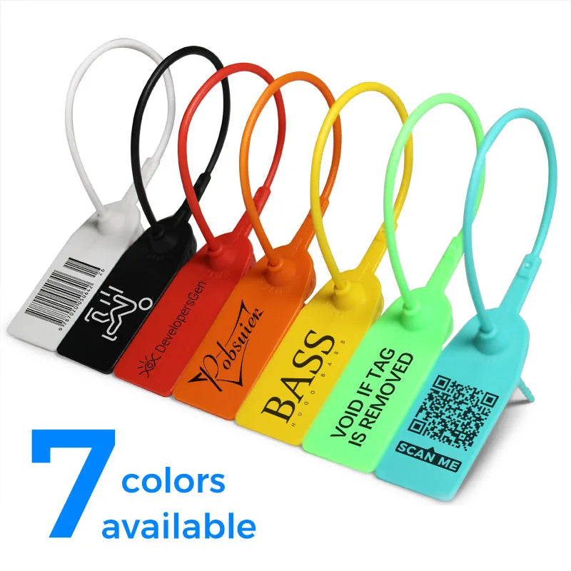 Pobsuier 100Pcs Custom Plastic Labels Clothing Brand Tag Disposable Personalized Security Hang Tags for Clothes Shoes 180mm/7.1"