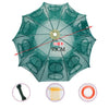 High Strength 4-28 Holes Automatic Hand Fishing Net Shrimp Cage Fish Trap Cast Nets Cast Fold Crab Fishing Network Outdoor Net