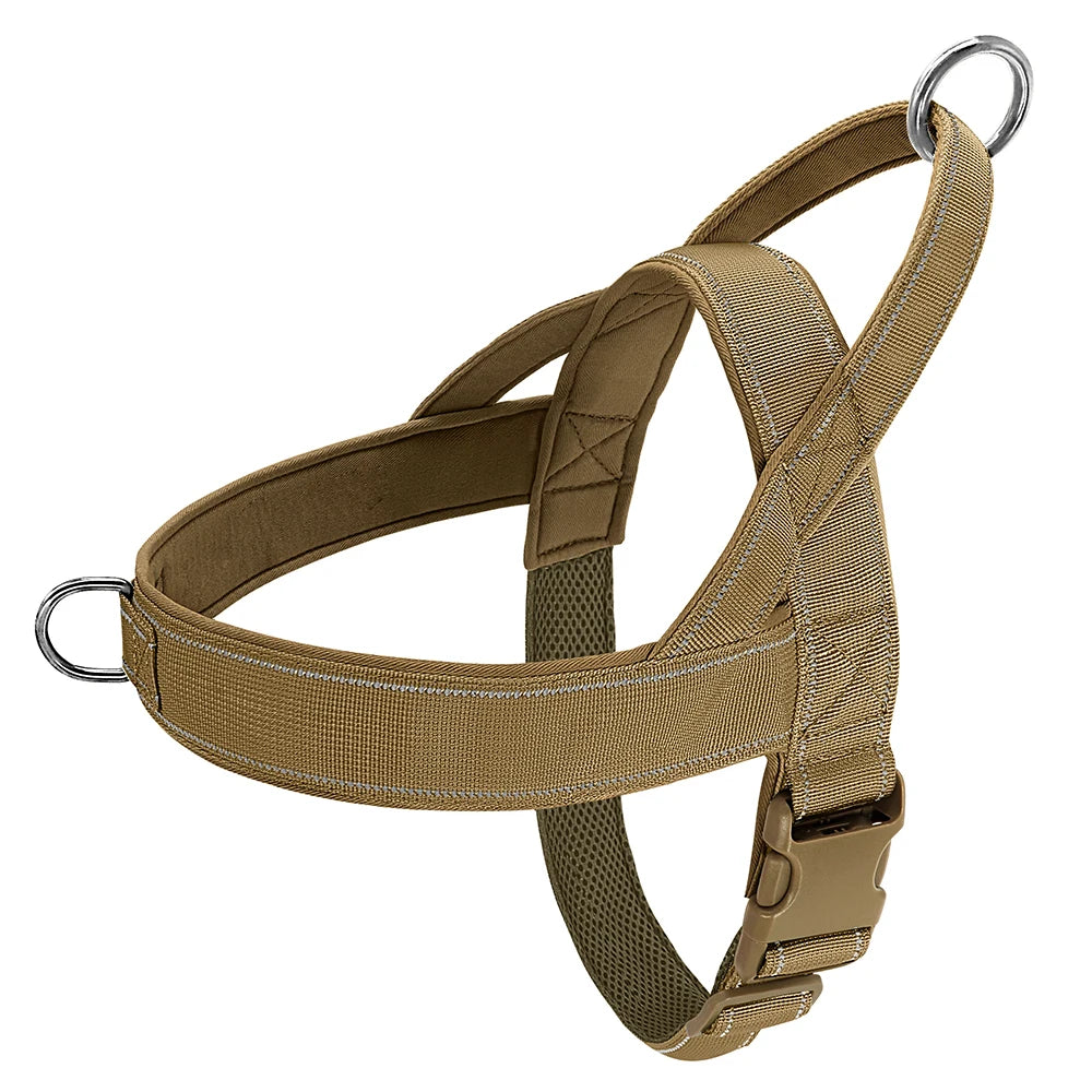 Reflective No Pull Nylon Dog Harness Adjustable Pet Walking Training Harness Vest For Medium Large Dogs Pitbull German Shepherd