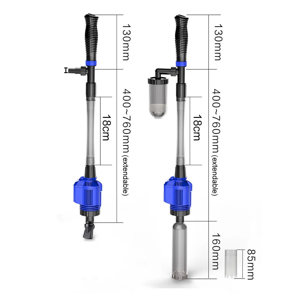 Electric Siphon Filter Fish Tank Sand Washer US Plug Aquarium Siphon Operated Cleaner Vacuum Gravel Water Changer