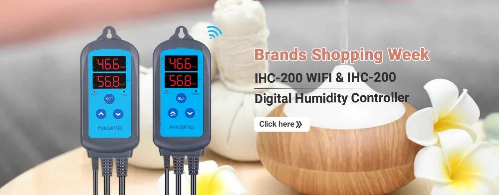 INKBIRD IHC-200 & 200 WiFi EU Socket&Plug Digital Humidity Controller for Household Humidifying and Dehumidifying for Free APP