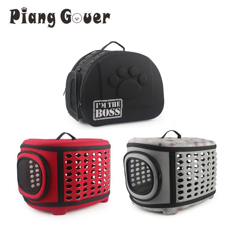 Travel Pet Bag Cat Flower Carriers Bags Breathable Pink Folding Small Dog Outdoor Shoulder Bag Folding Cats Carrying - Play Paws Toys