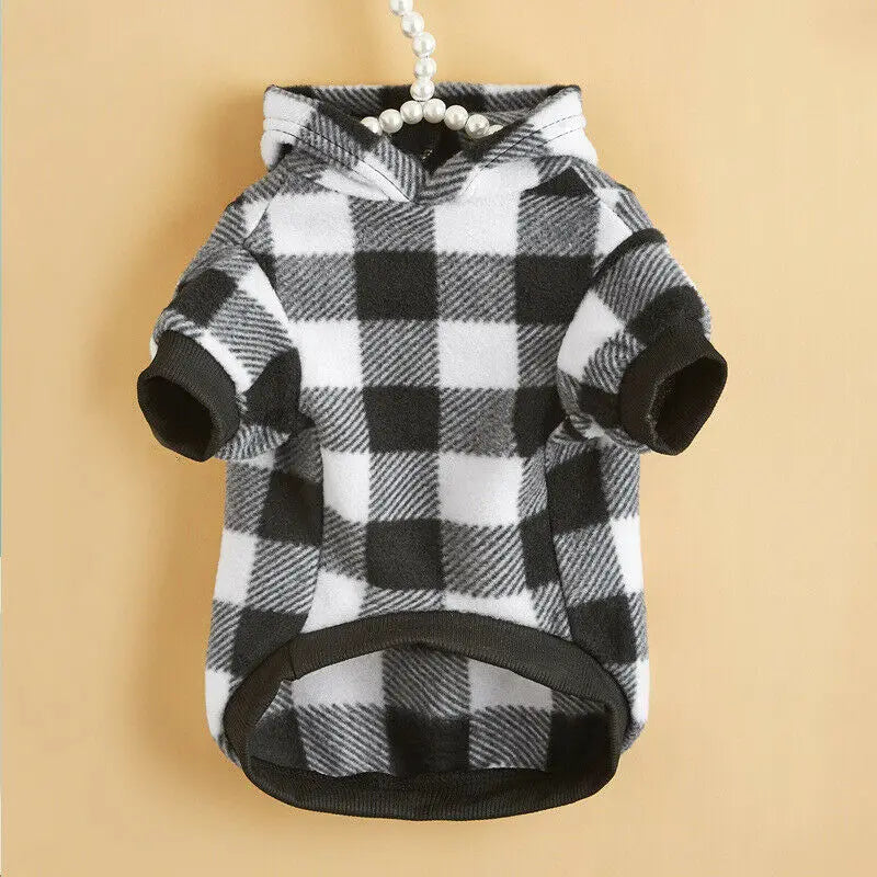 Plaid Winter Warm Pet Dog Cat Clothes Hoodies Sweater Clothing Puppy Coat Jacket Cute Puppy Outfit Pet Jacket Coat Clothing - Play Paws Toys