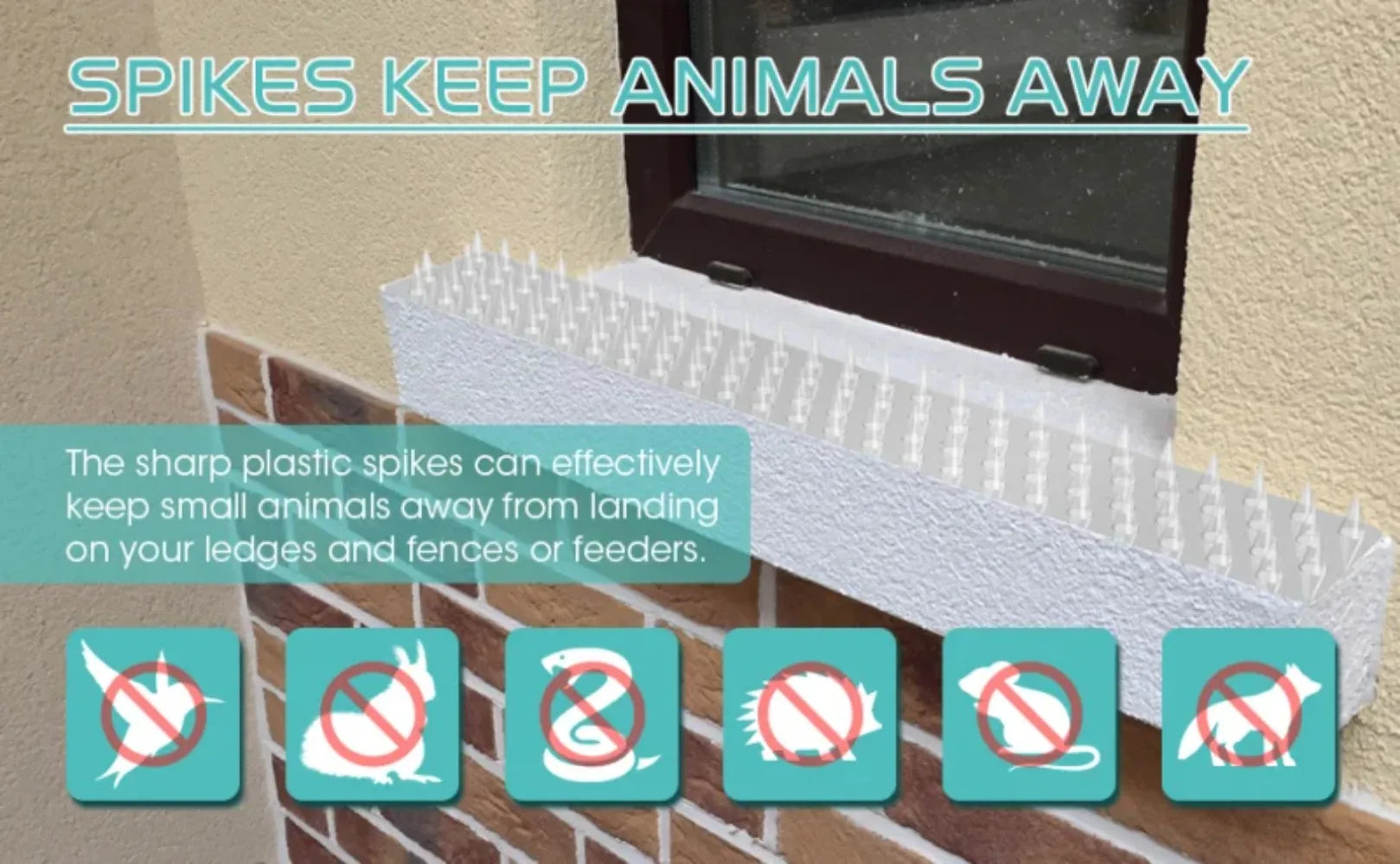10/20/30Pcs Spikes Repeller Cat Plastic Bird Repellent Anti Pigeon Anti-bird Squirrel Garden Fences Control Transparent Spikes