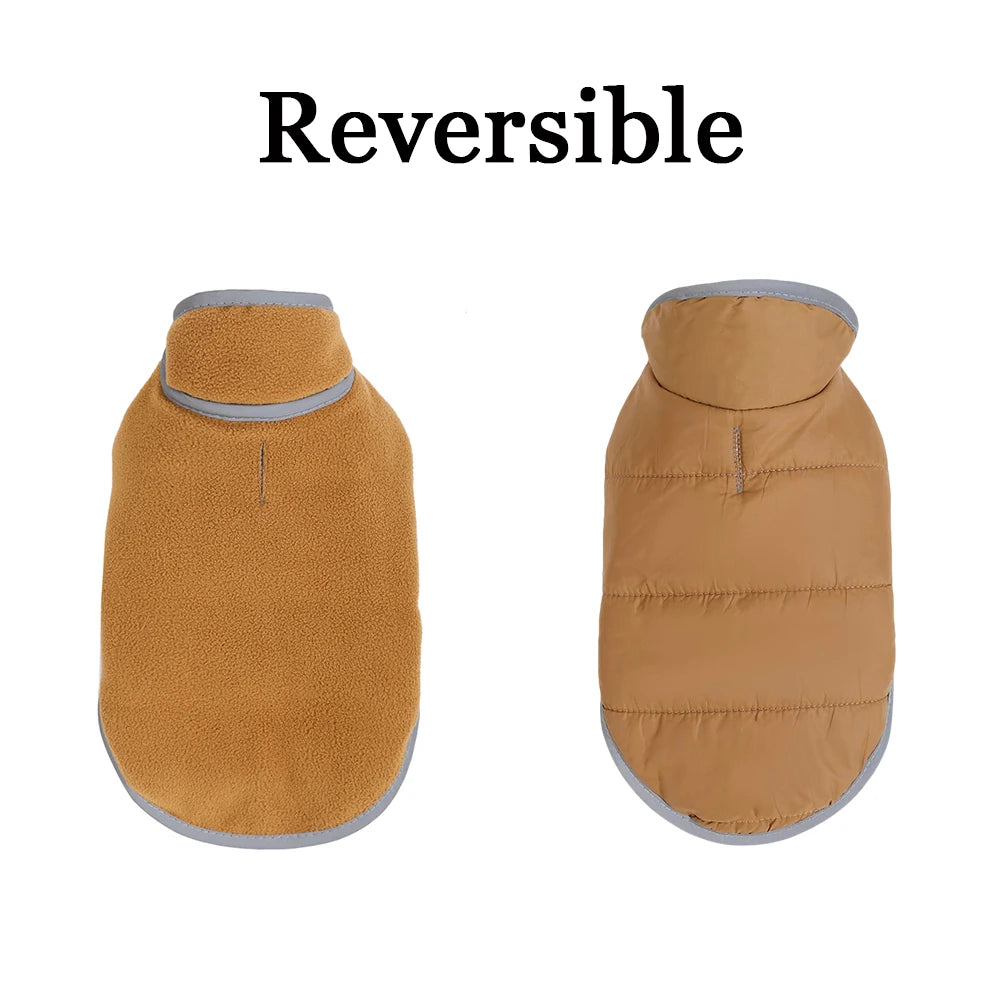 Reflective Pet Clothing Winter Reversible Fleece Dog Apparel For Small Medium Dogs Cats Waterproof Puppy Jacket Coat Chihuahua