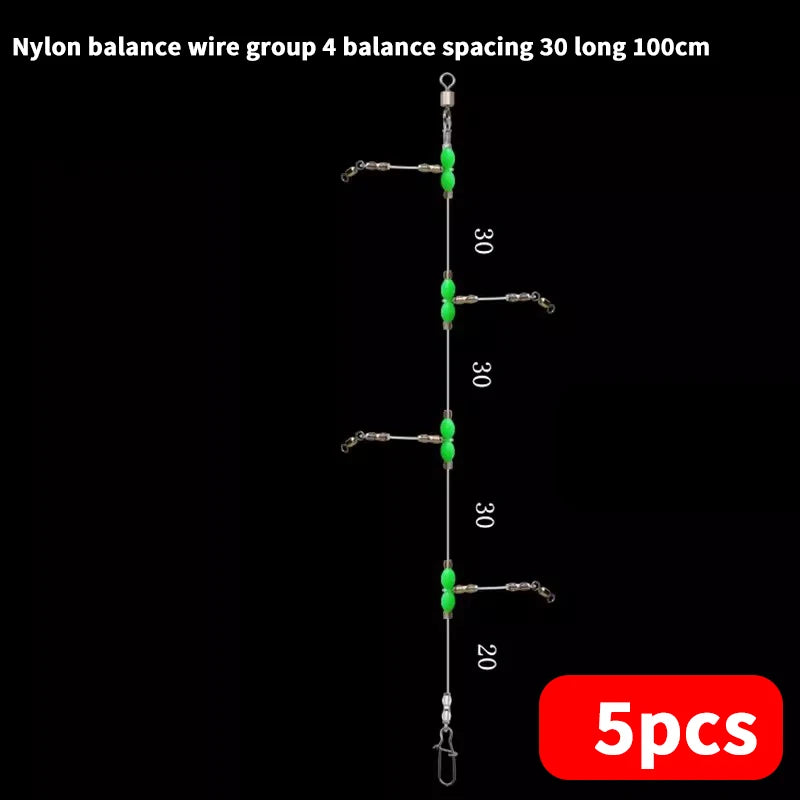 PD Fishing Tackle Nylon Tenpin Line Set Sea Fishing Wreck Pulling Stream Shore Fishing Long Casting Gourd Connector Accessories
