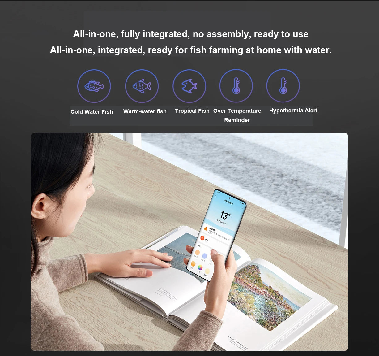 NEW MIJIA Smart Fish Tank MYG100 Work With Mijia APP Mobile Controlled Remote Feeding Smart Lighting System Light Aquarium CN