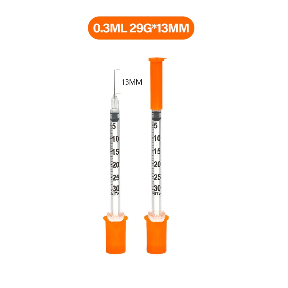 30PACK 0.3ml 0.5ml 1ml Disposable Individually Wrapped Insulin Syringe for Animals,Lab