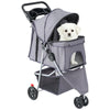 JHK 3 Wheels Foldable Pet Stroller for Small Dogs and Cats Stroller with Mesh Windows Storage Basket Cup Holder for Outdoor Use - Play Paws Toys