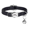 Custom Cat Collar Personalized PU Leather Kitten Puppy Collars Free Engraved ID Nameplate Necklace With Bell for cat Anti-lost