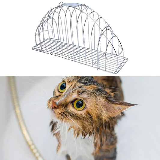 Blowing Cat Cage Cat Nail Trimming Cage Quick Drying Multipurpose Stainless Steel Cat Grooming Shower Cage for Small Dogs Kitty - Play Paws Toys
