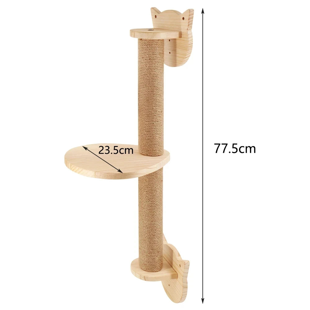 Wall-mounted Cat Climbing Frame 50cm Cat Climbing Ladder  Hammock  Activity Sisal Cat Grab Post Cat Pedal Indoor Cat House - Play Paws Toys