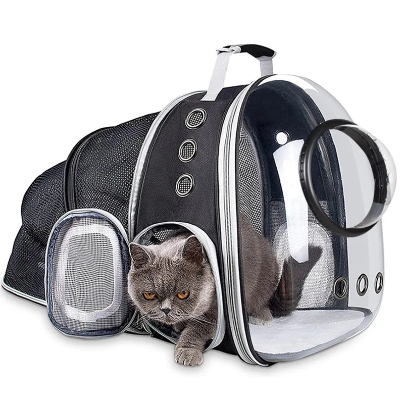 High Quality Astronaut Portable Cat Travel Bag Breathable Space Capsule Expandable Transparent Carrier Pet Backpack For Cat Dog - Play Paws Toys