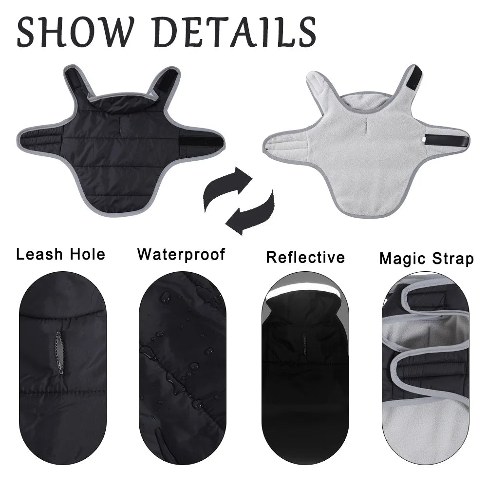 Reversible Pet Cat Clothes For Small Medium Dogs Cats Winter Warm Dog Jacket Reflective Kitten Costume Sphynx Bulldog Clothing - Play Paws Toys