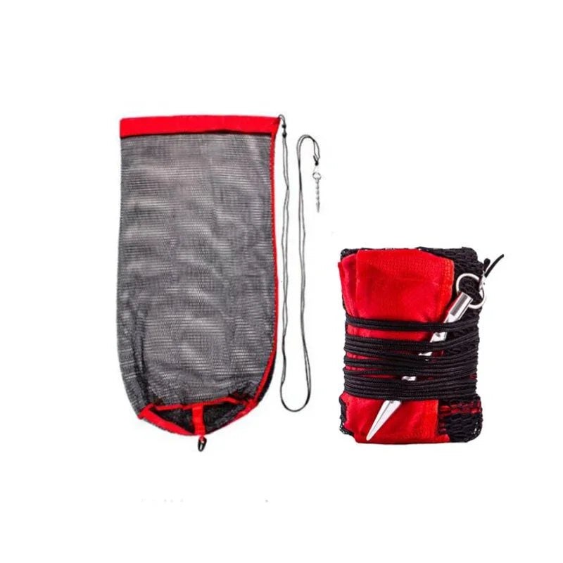 Fishing Mesh Bag Folding Fishing Gear Thickening Small Grid Nets Live Fish Nets Bag Bundle Mouth Net Bag Fishing Supply Storage