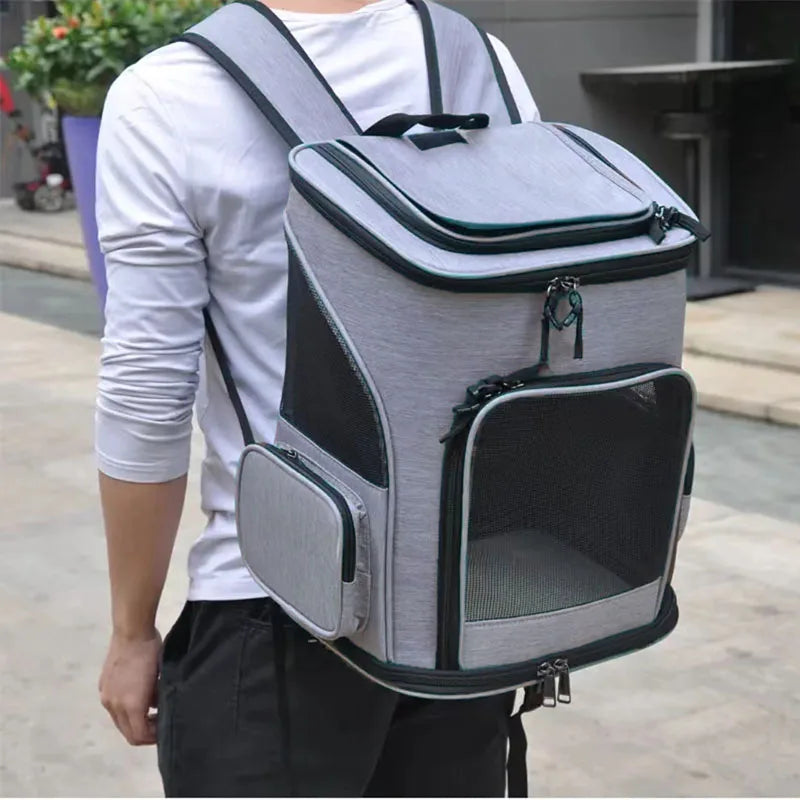 Breathable Pet Cat Carrier Backpack Foldable Pet Carrier Transport Travel Bag Expandable Large Capacity Creative for Cats Dogs - Play Paws Toys