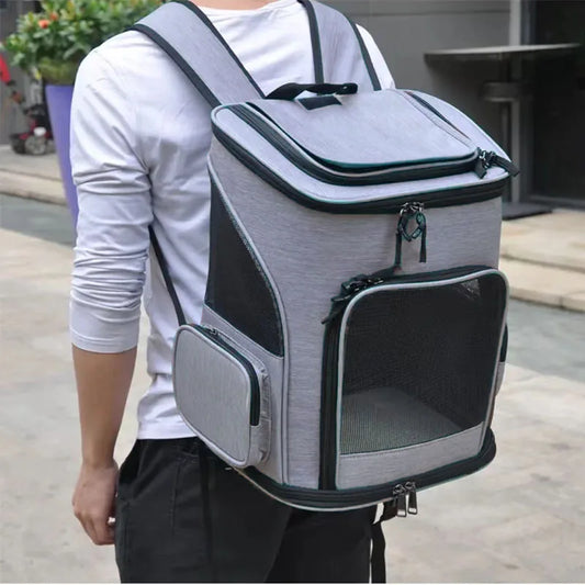 Breathable Pet Cat Carrier Backpack Foldable Pet Carrier Transport Travel Bag Expandable Large Capacity Creative for Cats Dogs - Play Paws Toys