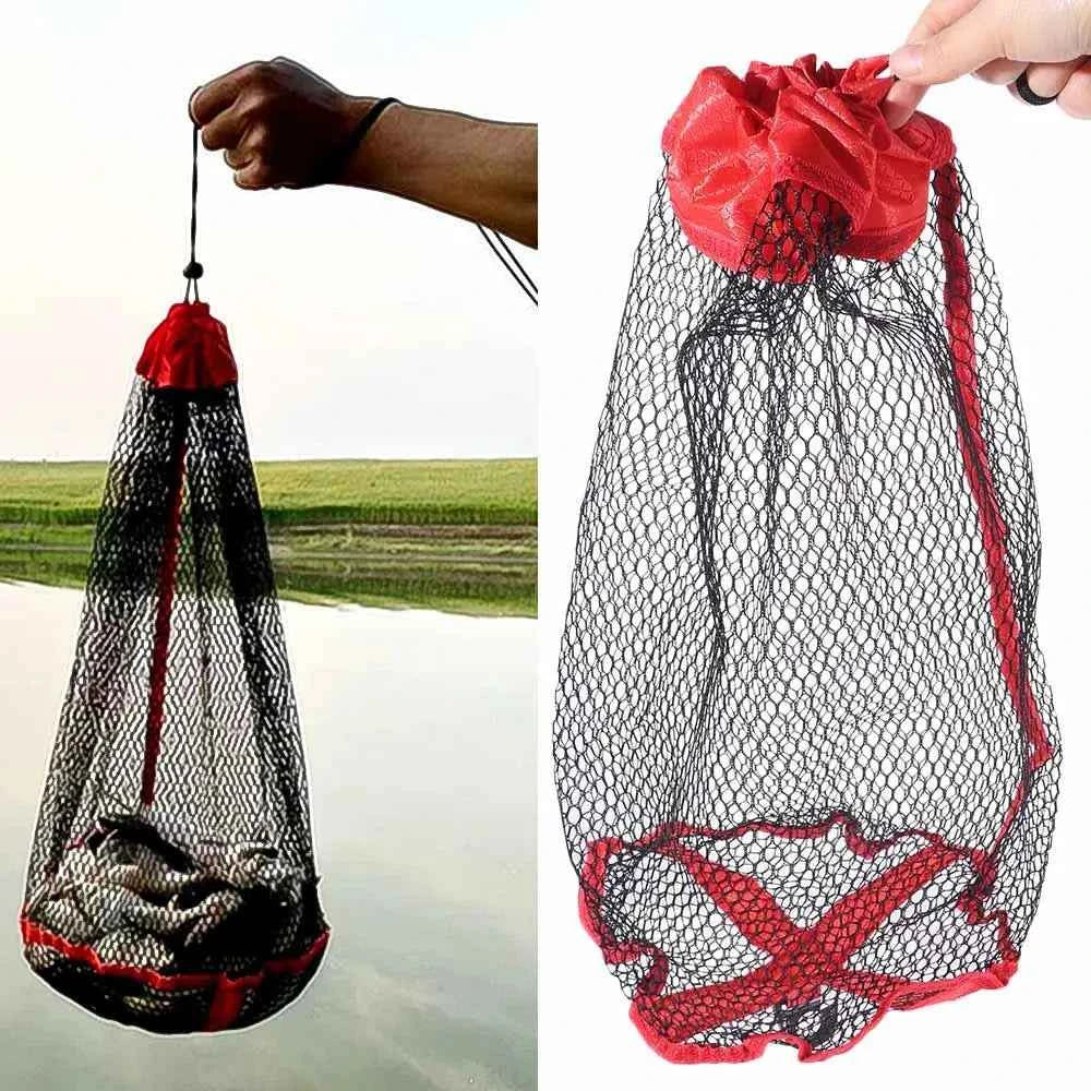Drawstring Fishing Mesh Bag Fish Protection Fishing Basket Live Fish Net Pocket Thickening Bundle Mouth Fishing Net Cage