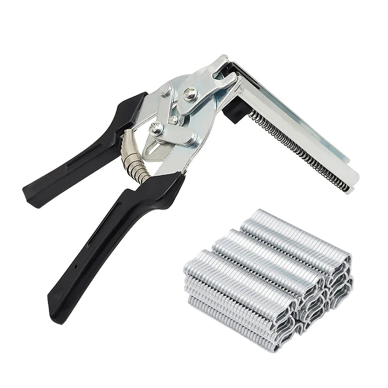 Farm Hog Ring Plier Tool M Clips Staples Chicken Hamster Bird Rabbit Mesh Cage Wire Fencing Caged Clamp Poultry Animal Supplies