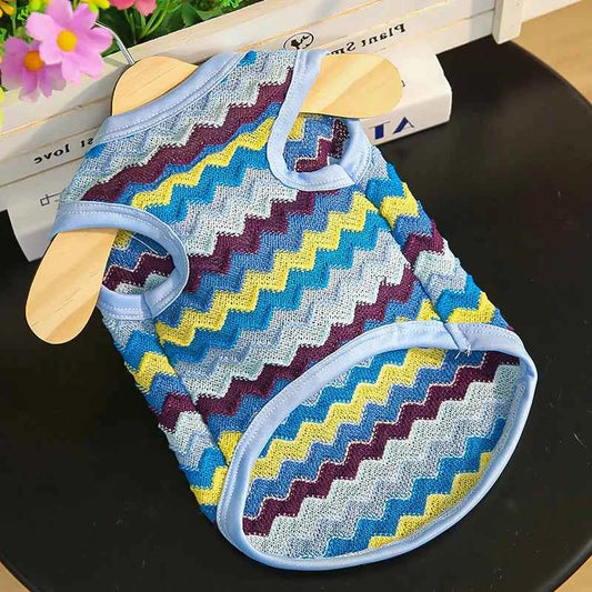 Summer Dog Vest Stripped Breathable Thin T-Shirt for Small Medium Dog Fashion Chihuahua Yorkshire Vest Pet Clothes Wholesale