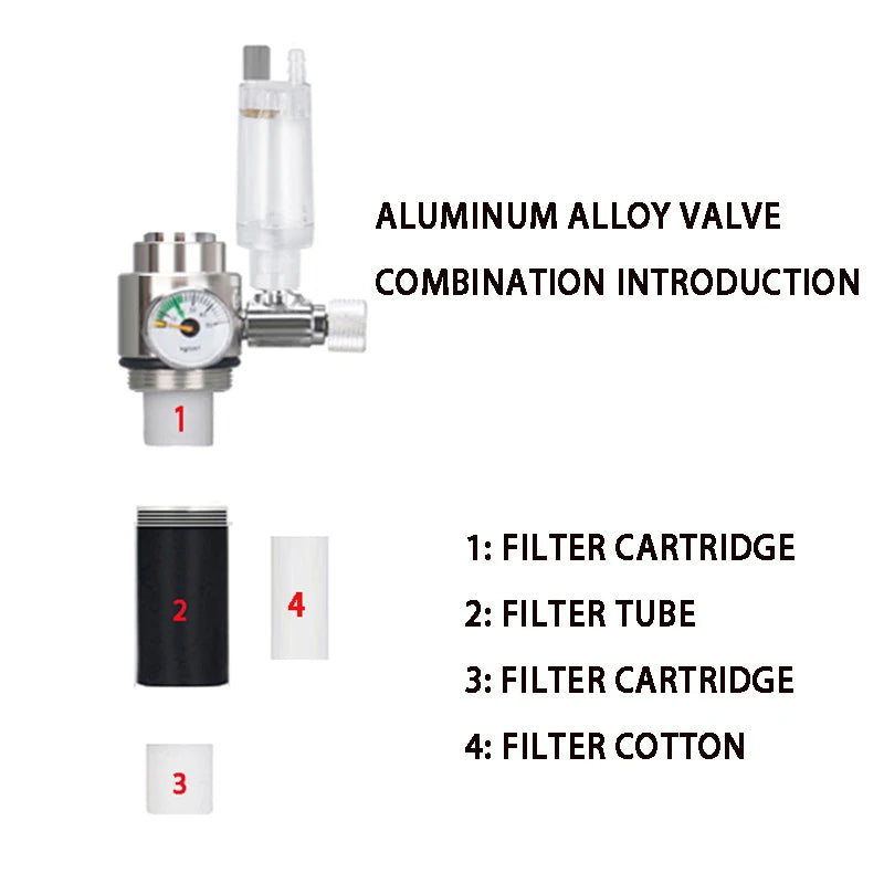 ZRDR Aquarium CO2 Generator Bubble Counter Electromagnetic Valve Steel Cylinder Raw Material Reaction Water Grass CO2 Generator