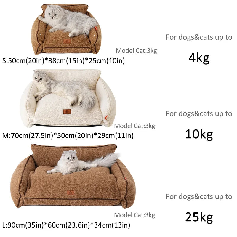 Pet Sofa for Dogs Cats Winter Warm Cat Bed Nest Dog Sleeping Mat Removable Washable Pet Supplies All-season Universal Kennels - Play Paws Toys
