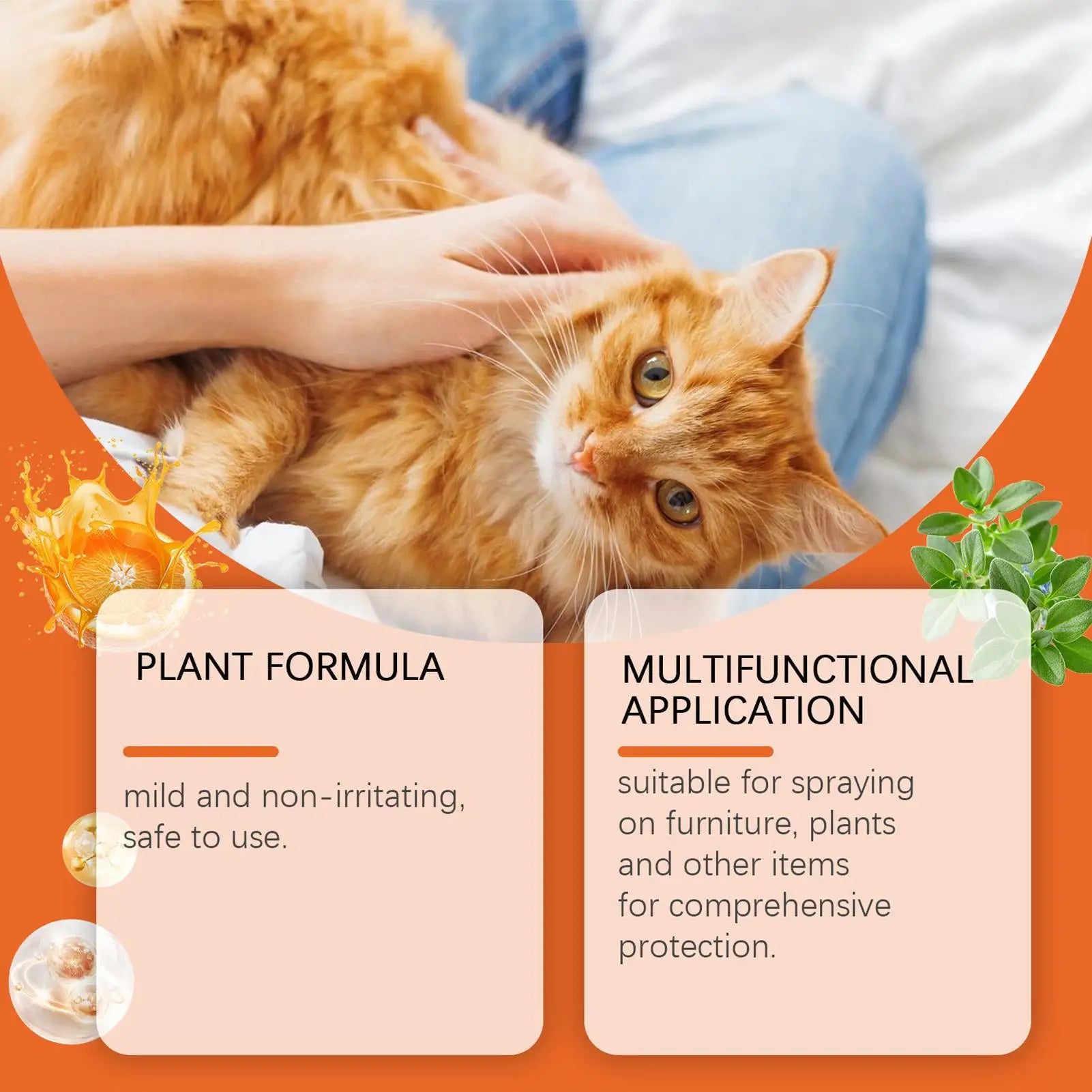 100ml Cat Anti scratch Spray Orange Fragrance Sofa Curtain Protectors Restricted Area Stop Cats Dogs Scratching Pet Training Aid