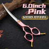 Fenice Professional JP440C&VG10 Colorful 6.0 6.5 Inch Curved Grooming Scissors Pet Scissor for Dogs Cats