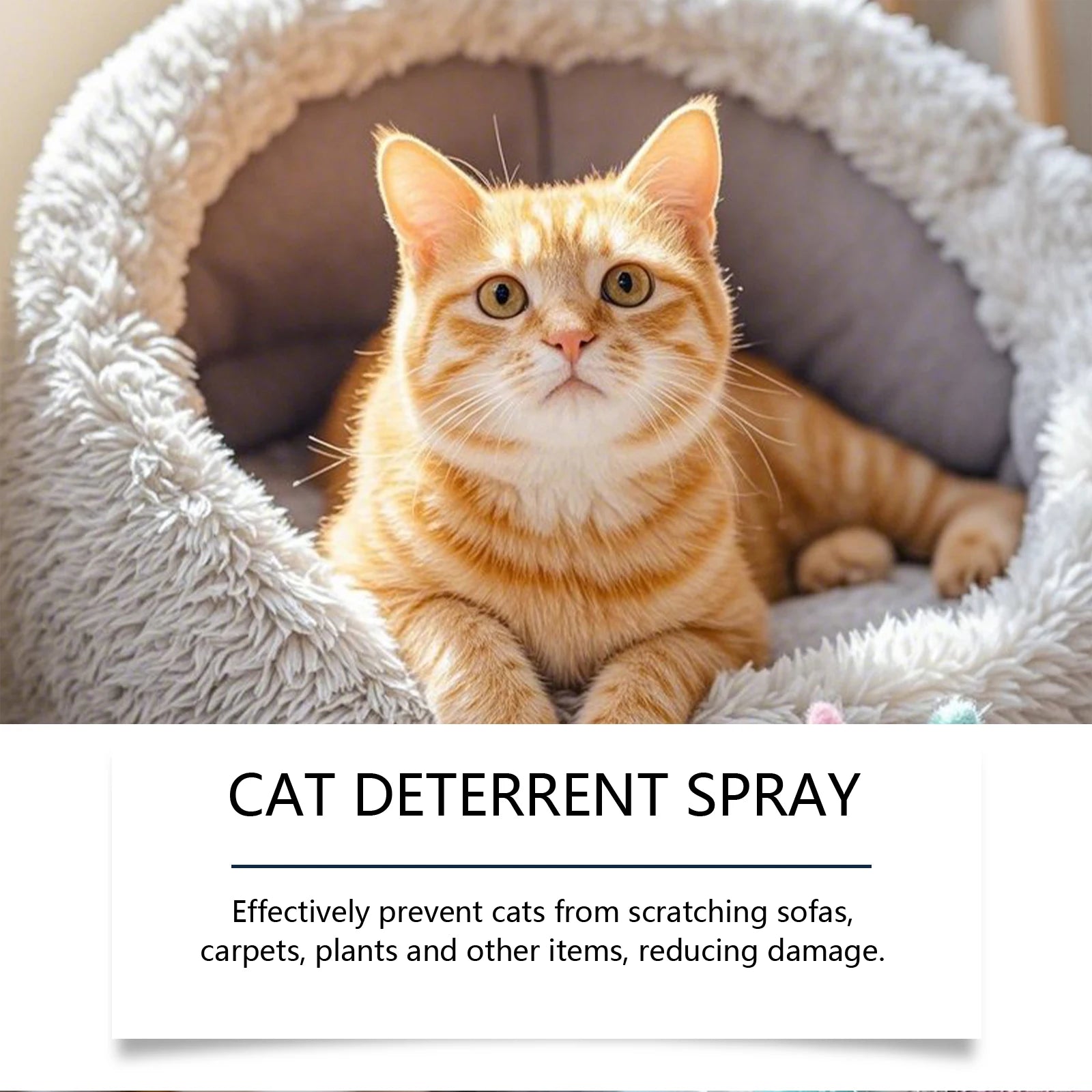 Yegbong Cat Deterrent Spray for Furniture Protection Against Scratching Couch Carpet Plants Pet Safe Training Aid for Cats 100ml