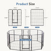 JHK Metal 12 Panels Dog Playpen Pet Fence 24 Inch to 40 Inch Foldable Large Dog Puppy Exercise for Yard Gate Camping Outdoor