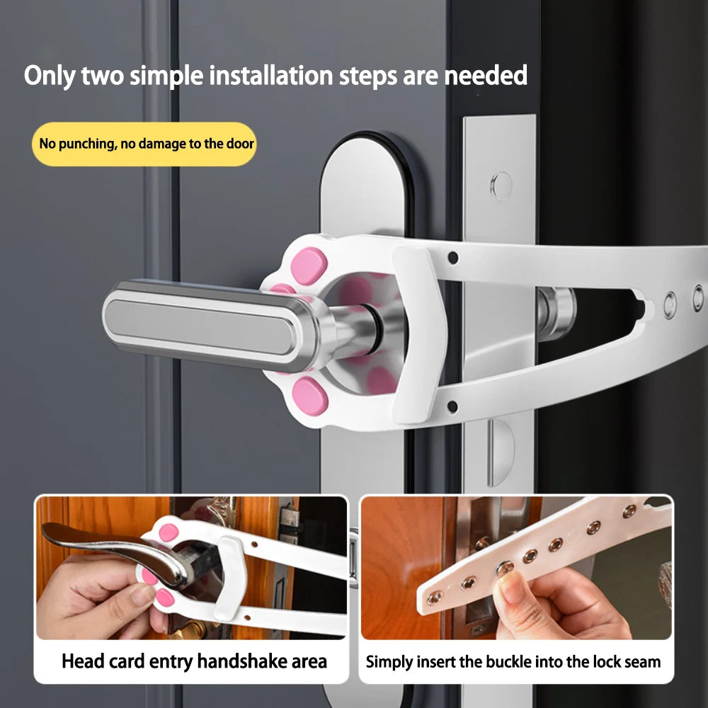 Adjustable Cat Door Latch Bracket Easy to Install Pet Door Latch Dog Door Elastic Holder Latch No Tools Required Pet Gate Supply