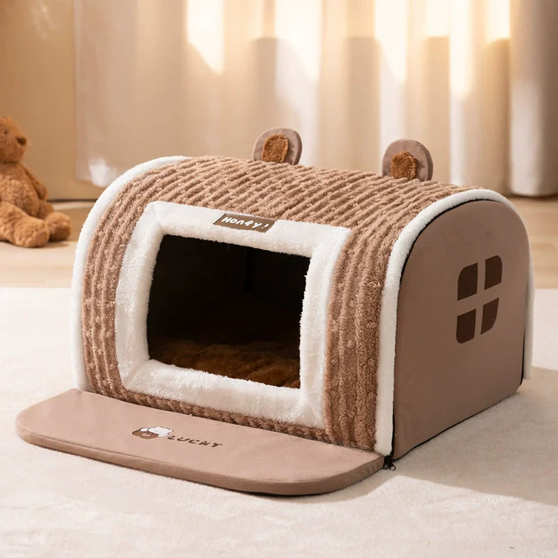 winter Dog Kennel Warm Dog House Mat Detachable Washable Dogs Bed Nest Deep Sleep Tent for Medium Large Dogs House dog Supplies