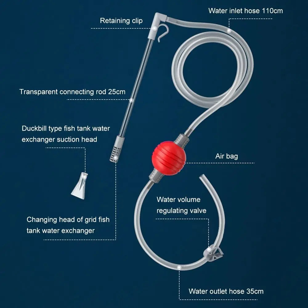 Durable Fish Tank Water Changer Aquarium Gravel Cleaner Syphon Vacuum Water Changer Pump Siphon Hose