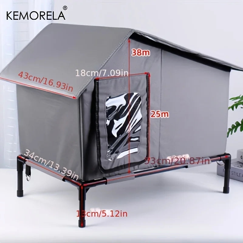 KEMORELA Winter Outdoor Cat House Equipped with an Escape Door - Large Feral Cat Shelter Collapsible Shelter for Small Dogs&Cats - Play Paws Toys