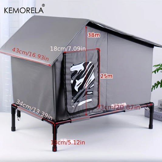 KEMORELA Winter Outdoor Cat House Equipped with an Escape Door - Large Feral Cat Shelter Collapsible Shelter for Small Dogs&Cats - Play Paws Toys