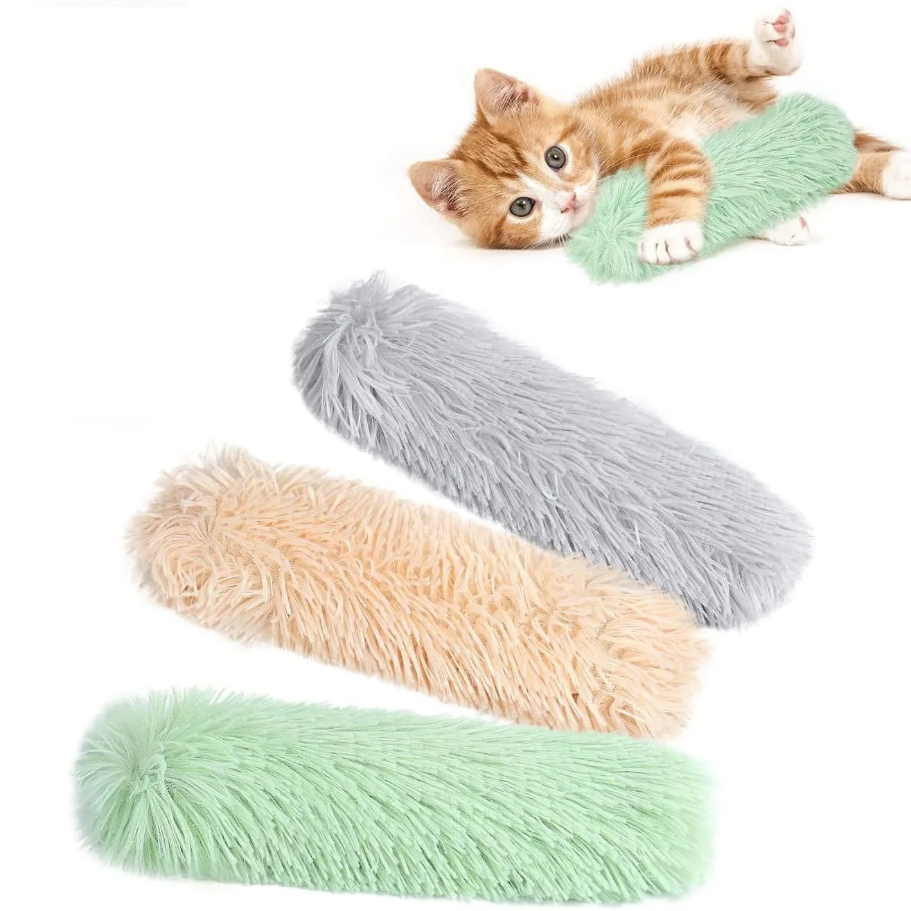 Catnip Toys Plush Cat Chew Toy Catnip Self-hi Bite Strip Pillow Teaser for Cats Pet Interactive Toys MWJ07