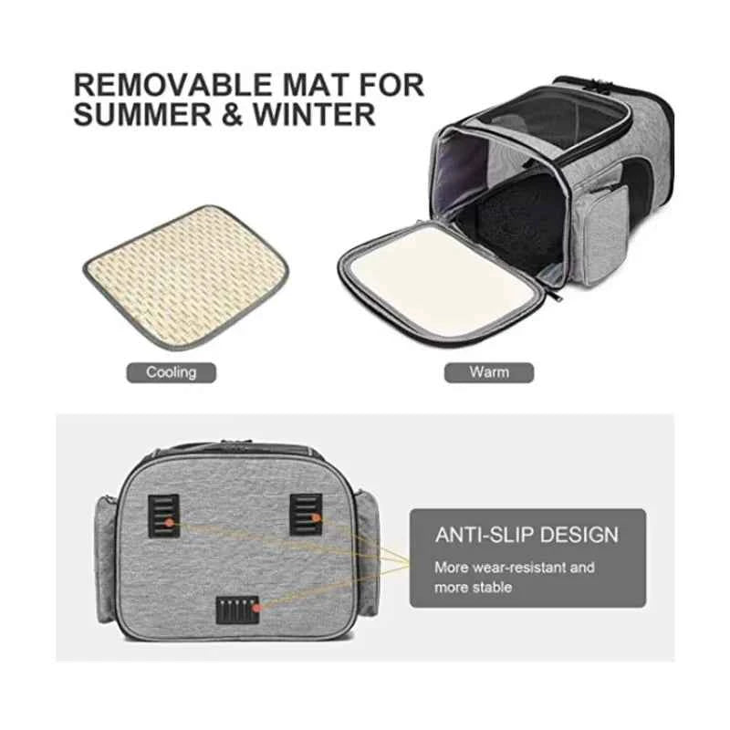 Cat Bag Outdoor Portable Cat Backpack, Foldable Small Dog And Cat Outdoor Bag Expandable Double Shoulder Pet Backpack