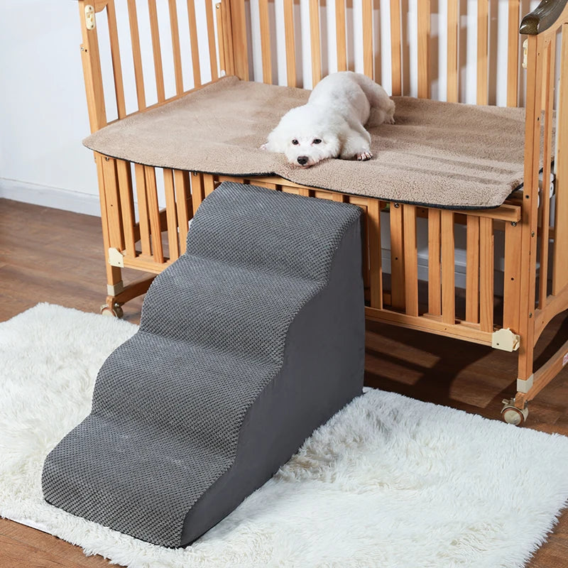 New Detachable And Washable Kennel Memory Foam Dog Sofa Stairs Pet 4-5 Steps Stairs For Small Dog Cat Ramp Ladder Pet Stairs - Play Paws Toys