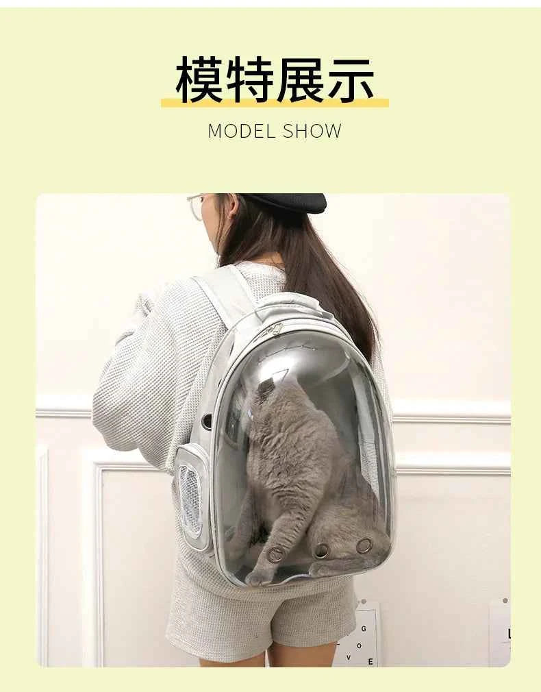 2025 New Space Capsule Transparent Cat Bag Breathable Shoulder Pet Bag Portable Cat Bag Pet Supplies Pet Backpack