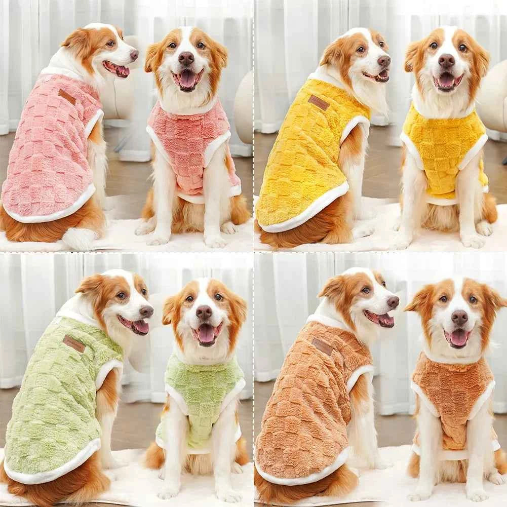 1.5-25kg Flannel Dogs Clothes Winter Warm Sweater Pet Clothing Golden Retriever Dog Coats Sweatshirt Pets Puppy Pullover Vest
