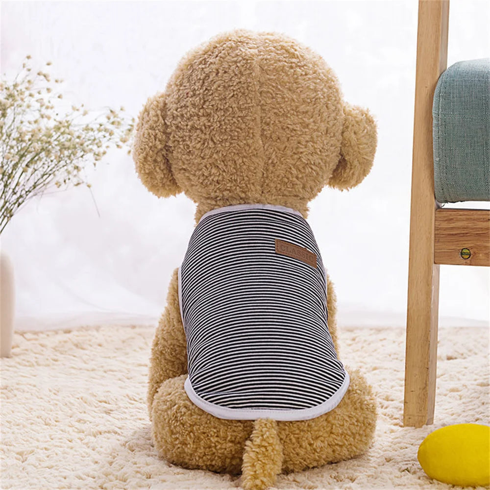 Summer Cat Dog Vest Classic Stripes Pet Sleeveless T-shirt for Small Dogs Cats Kitten Sphynx Clothing Outfit ropa para gatos