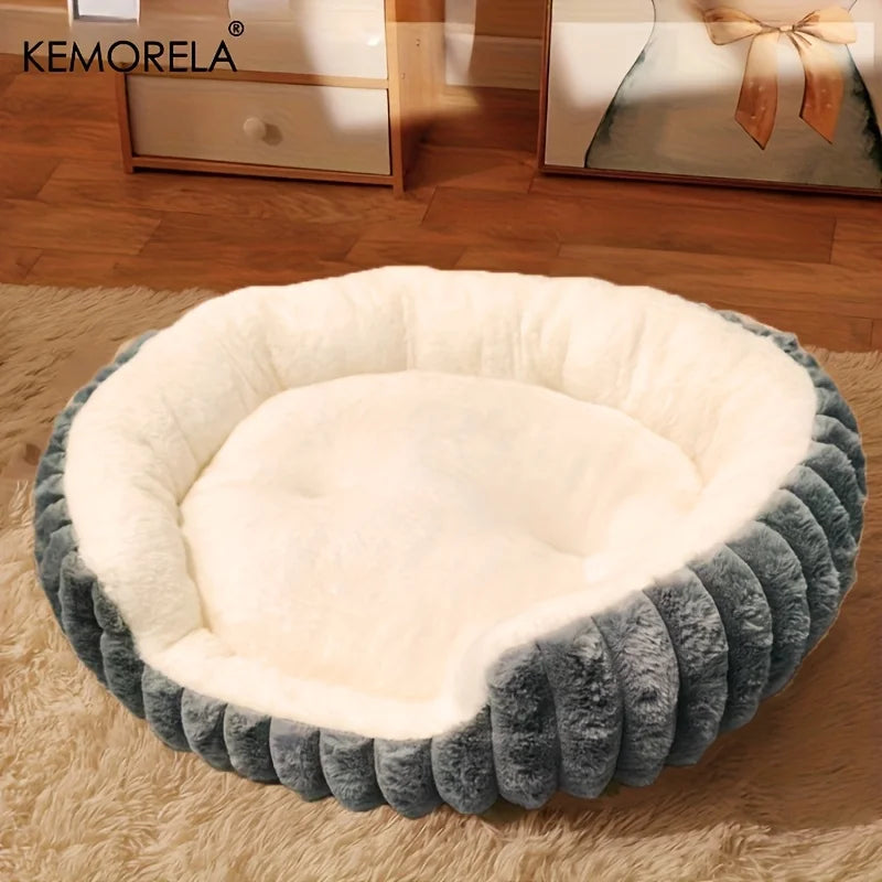 Jumbo Soft Warm Cat Bed - Plush Cozy Puppy Sofa with Backrest, Washable Non-Slip, Polyester Pet Bed for Kittens & Small Dog - Play Paws Toys