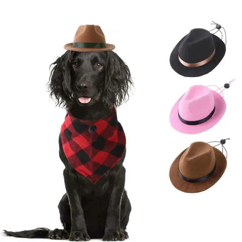 Pet Hat Dog Cat Western Cowboy Hat Halloween Pet Outdoor Caps  Funny Retro Photo Prop Dog Accessories Doll Decor Pet Products - Play Paws Toys