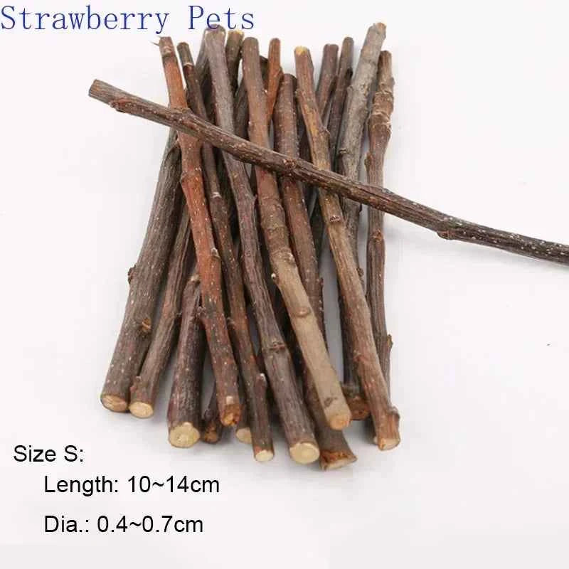 5pcs 10pcs 40pcs Chew Stick Apple Tree Branch Hamster Squirrel Natural Toys Parrots Rabbits Grinding Stick