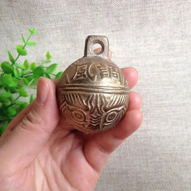 1/2PCS 38mm Excellent Chinese Tibetan Bell Tiger Gift Great Lucky Feng Shui Bell Head Brass Charming Bells