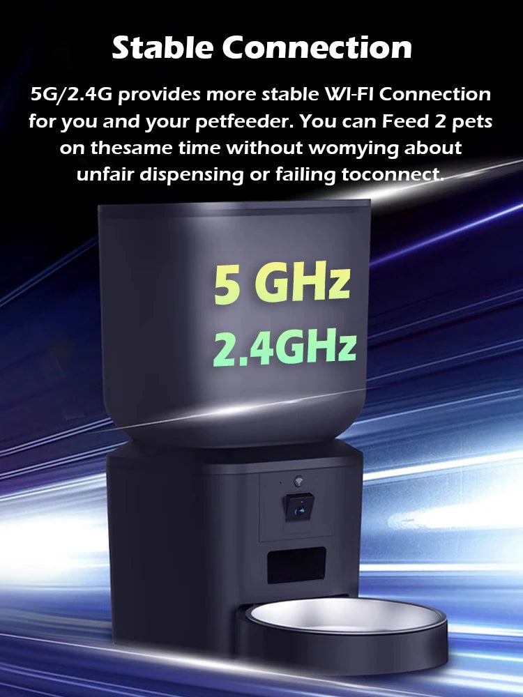Furpipi 8L Smart Automatic Cat Feeders with 1080P HD Camera 5G WiFi Pet Feeder Tuya APP Control Smart Dog Cat Kibble Dispenser