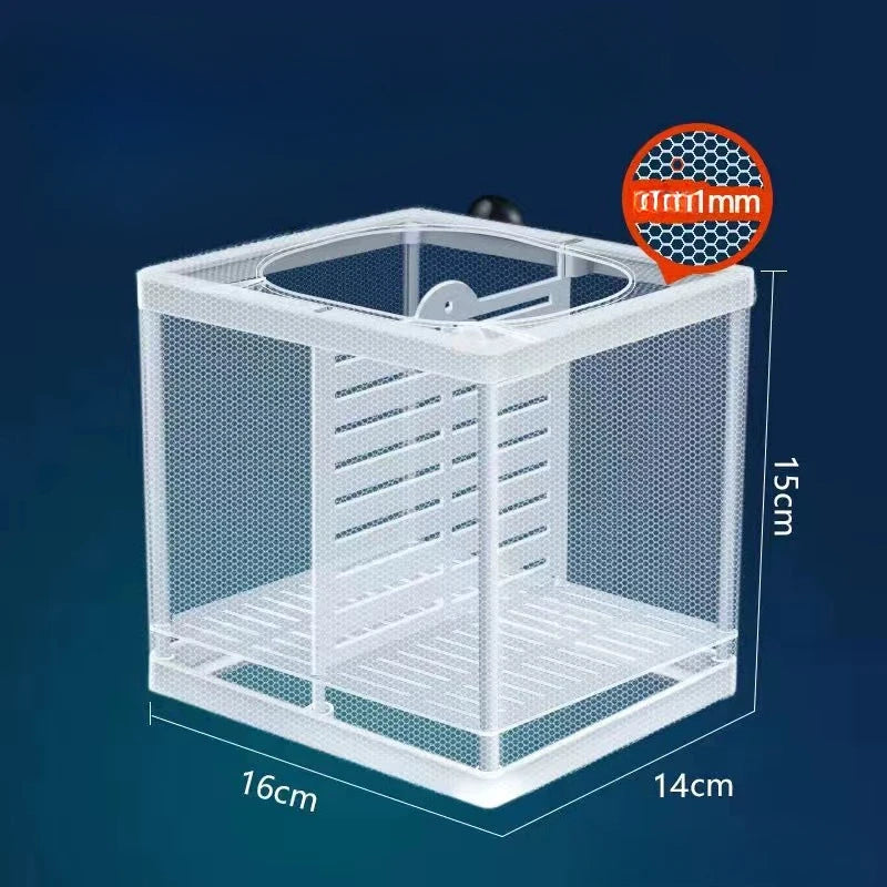 S/L Aquarium Fish Breeding Breeder Box Baby Fish Hatchery Isolation Net Fish Tank Incubator Box Hanging Aquarium אקווריום לדגים
