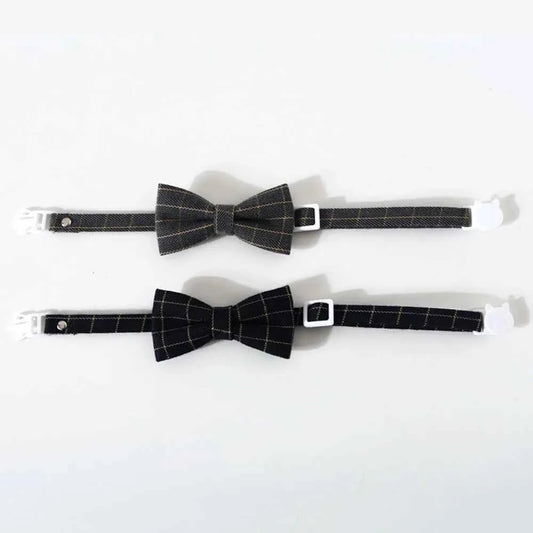 Pet Accessories for Dogs Cats Bowtie British Style Puppy Plaid Tie Breakaway Bowknot Collar for Small Dog Cat Gentleman Costume
